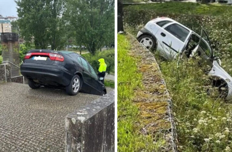 Numa só manhã, carros acabaram em sítios incomuns em Cabeceiras de Basto